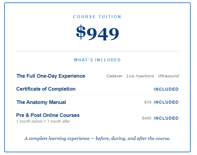 Registration fee: $949